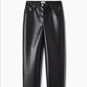 Wilfred Faux Leather High-Rise Straight Leg Pants in Black
